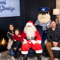 Family of 3 with Santa